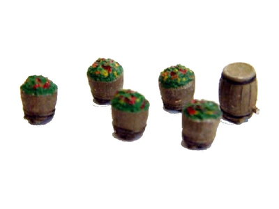 Langley Models A87 - Holzfässer für Blumen 6x - Spur N - NEU