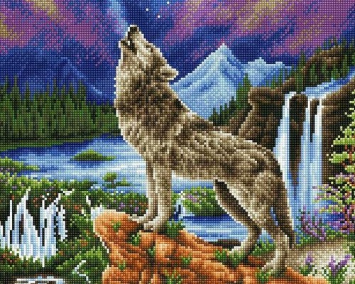 Hágalo usted mismo Diamond Dotz Mystic Wolf Luna Llena Wild Kit 18x26 - Imagen 3 de 6