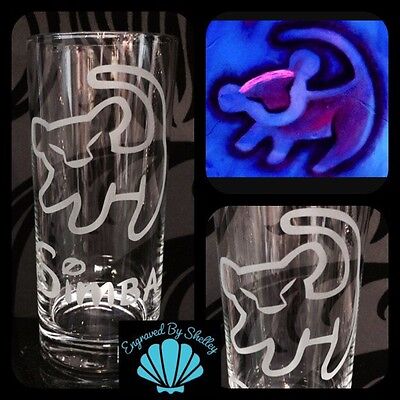 Personalised Disney Simba The Lion King Glass Gift Handmade FREE Name Engraving!