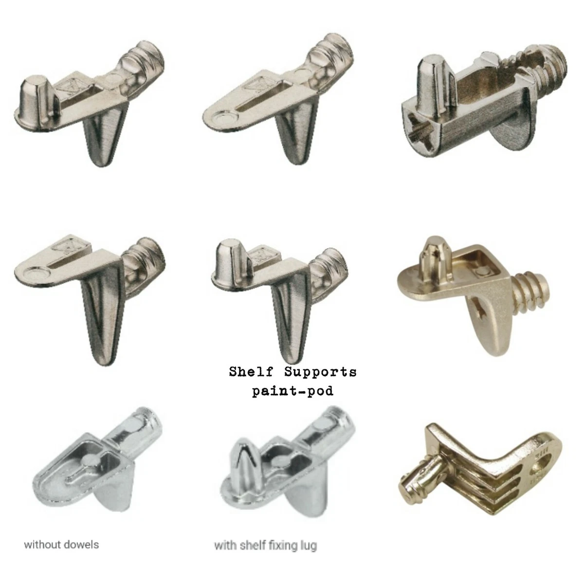 STRONG METAL SHELF SUPPORT PLUG IN 5MM STUD PINS PEGS KITCHEN