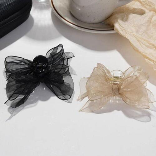 2pcs Black Matte Bowknot Mesh Hair Clip Girl Small Hairpin Bobby Pin HOT
