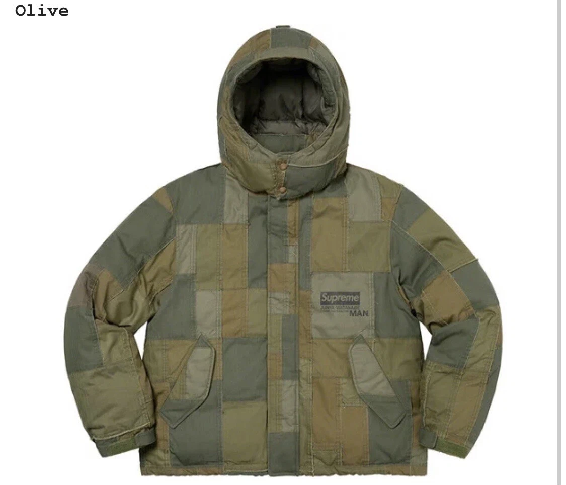 Supreme Junya Watanabe Comme Garcons Man Patchwork Puffy Jacket Olive  AUTHENTIC