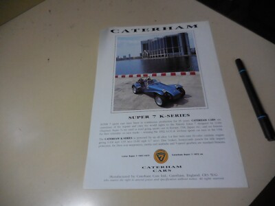 CATERHAM Super 7 K-SERIES UK(English) Brochure  ROVER