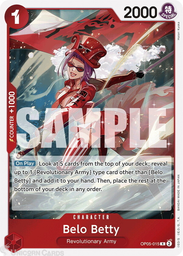 OP05-015 Belo Betty : Rare English One Piece TCG Card : PRB01: One Piece Card Th