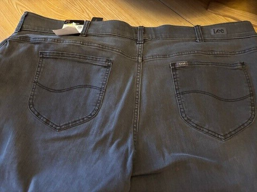 Lee Womens 24W Long Flexible Motion Elastic Waistband Straight Leg Gray Jean NEW - Picture 6 of 6