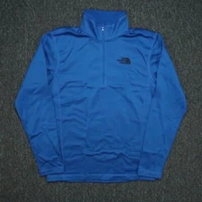 The North Face Pullover Men Small Blue Tech Glacier Quarter Zip Long Sleeve