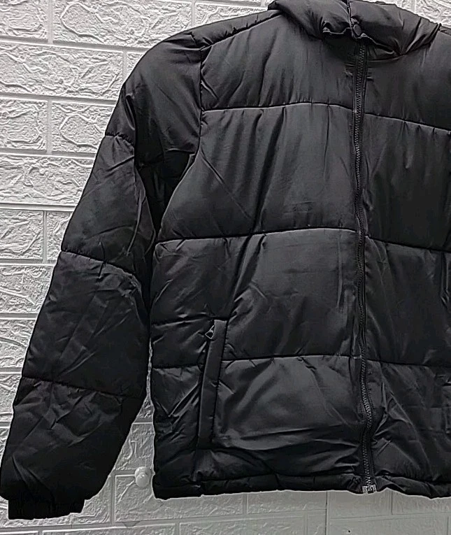 Nueva Chaqueta Brave Soul LDN con Capucha Puffer Cremallera Completa Negra Talla XLarge Foto 2 de 4