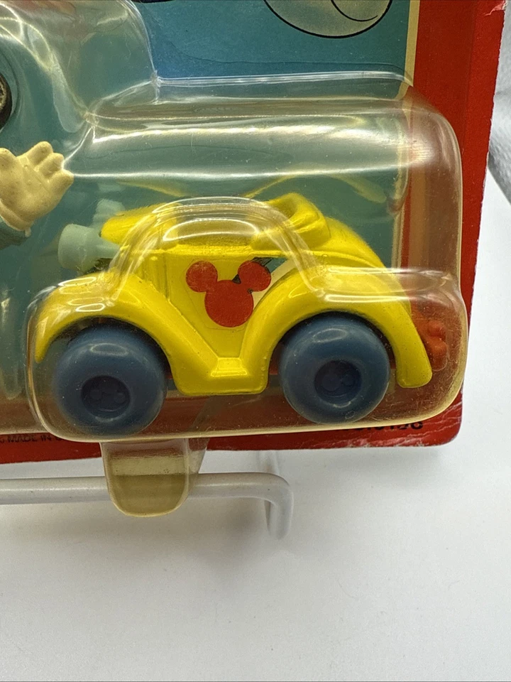 Vintage Disney Mickey Mouse Collectible Die-cast Yellow Car & Mickey Figure - Image 3 of 4