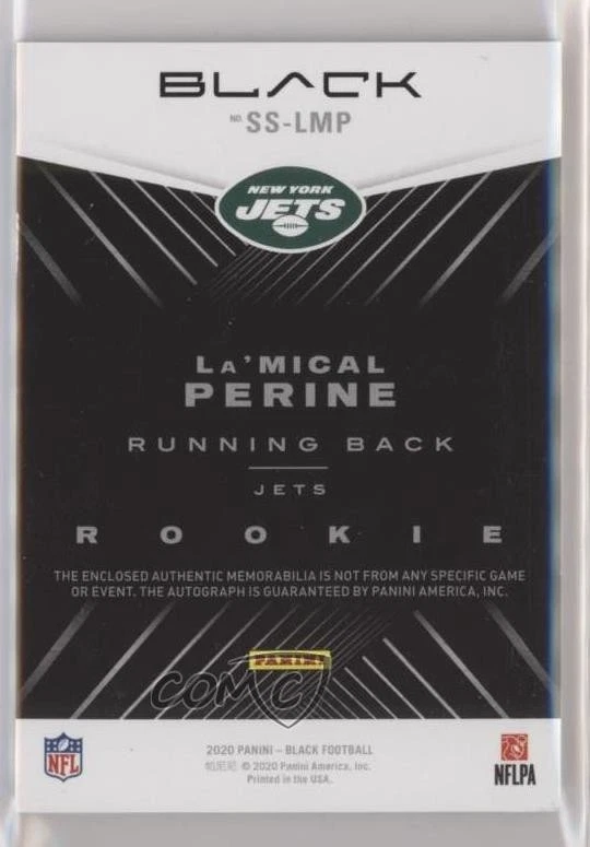 2020 Black Sizeable Signatures Rookie Jerseys Silver /50 La'Mical Perine Auto RC - Image 2 of 2