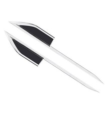 2 Pieces Cars Side Door Wing Metal Emblem Badges, 9.8 x 1.2 Inch Alloy 3D Black