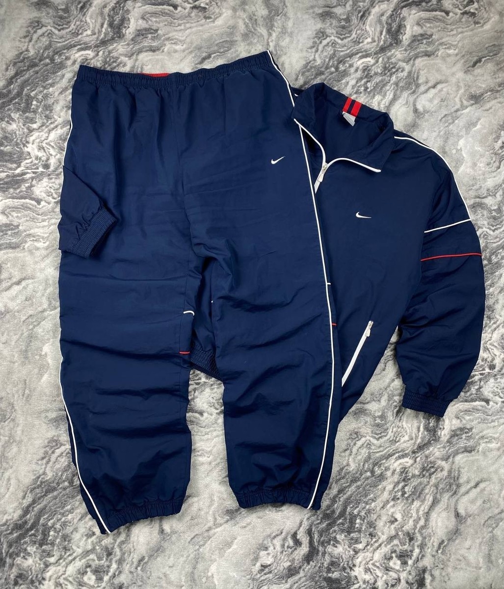 Vintage Nike Tracksuit Jacket And Pants Striped Swoosh 90s Men