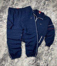 Vintage Nike Tracksuit Jacket And Pants Striped Swoosh 90s Men Size XL Blue