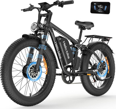 DUAL MOTOR Electric Bike for Adults 26'' AWD 45MPH 5000W Mountain E-Bike M8 PRO
