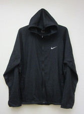 Nike Running Jacket Mens Essential Repel Hoodie Windrunner BLACK Size XXL 9.5 Oz