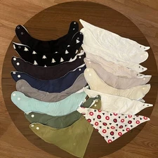 100% Organic Cotton Muslin Baby Bibs - Drool Bibs - Unisex Baby Bibs