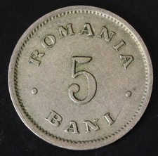 ROMANIA 5 Bani 1900 - Copper/Nickel - Carol I. - VF - 4197