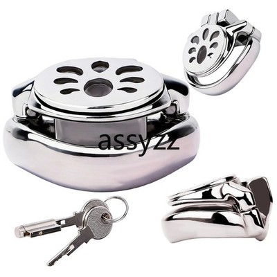 Sissy Male Chastity Cage Device Flat Oval Hole Chastity Lock Ring Tube Belt