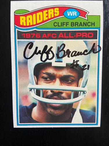 New ListingCliff Branch Autographed  1977 Topps Football Card #470 Raiders HOF