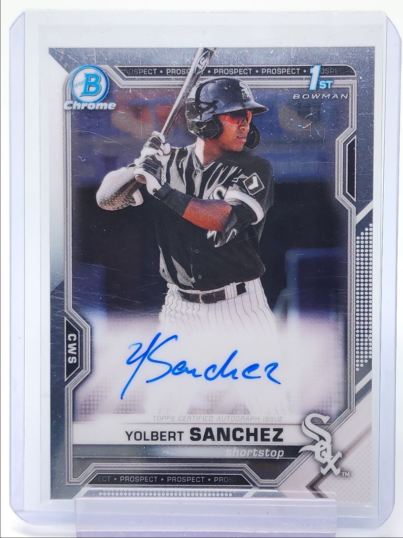 YOLBERT SANCHEZ 2021 BOWMAN CHROME 1ST AUTOGRAPH WHITE SOX AUTO Q4854