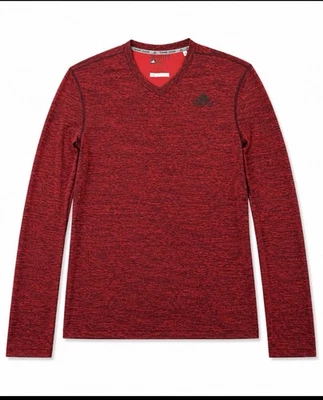 Adidas Techfit Team Climalite Men’s M Red Heather Long Sleeve Compression Shirt - Image 1 of 4