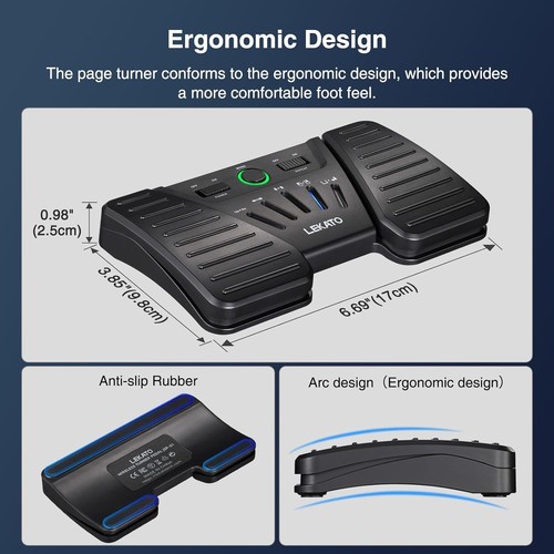 LEKATO Bluetooth Page Turning Pedal, Wireless Page Turner, Rechargeable Footswit - Picture 7 of 7