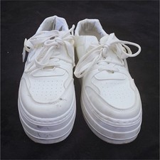 White Low Top Lace Up Athletic Sneakers for Men Casual Activewear