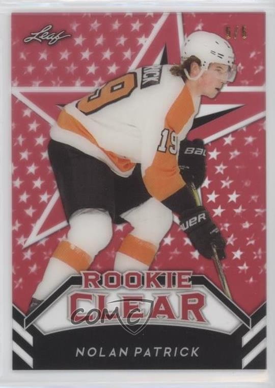 2018 Leaf Clear Rookies Red 5/5 Nolan Patrick #RC-15 s1i