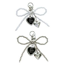 Car Key Chain Bows Keychain Heart Keyring Pendant for Bag Backpack Decoration