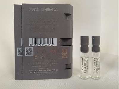 2x DOLCE & GABBANA DEVOTION POUR HOMME PARFUM for Men Spray Sample