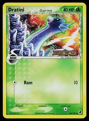 Pokemon Card Dragon Frontiers Dratini 46/101 Reverse Holo STAMPED Komiya