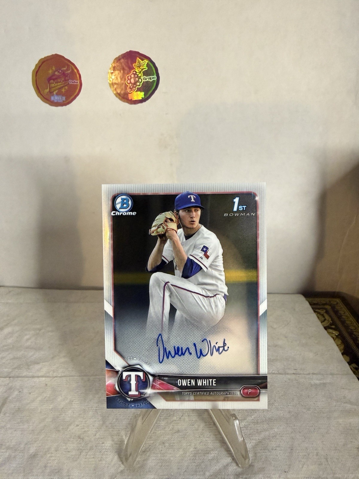 2018 Bowman Draft Chrome Prospect Autograph OWEN WHITE 1st Auto #CDA-OW Rangers