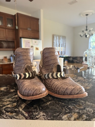 Freebird Blade Bootie Size 8 In Grey Croco