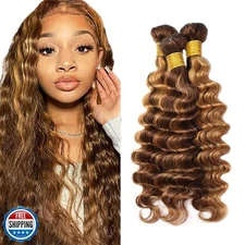 14 16 18 Inch P4/27 Highlight Blonde Bundles Human Hair Deep Wave