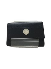 BVLGARI Key Case Leather BLK Men's