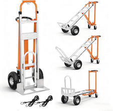 Aluminum 4 in 1 Convertible Hand Truck Dolly, 1000Lbs Capacity, Heavy Duty Foldi