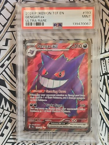 GENGAR EX 2024 POKEMON TEF EN-TEMPORAL FORCES ULTRA RARE #193 PSA 9 MINT (067)