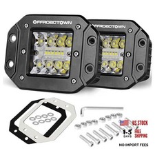 Flush Mount LED Pods, 2pcs 5'' 78W Driving Light Work Lights Flush 5inch White