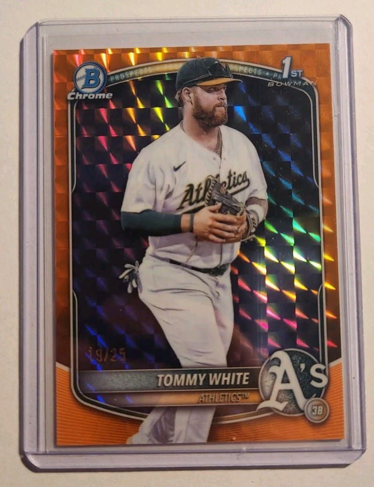 Tommy White 2025 Bowman Chrome 1st Orange Geometric  /25 BCP-251 🔥 Athletics