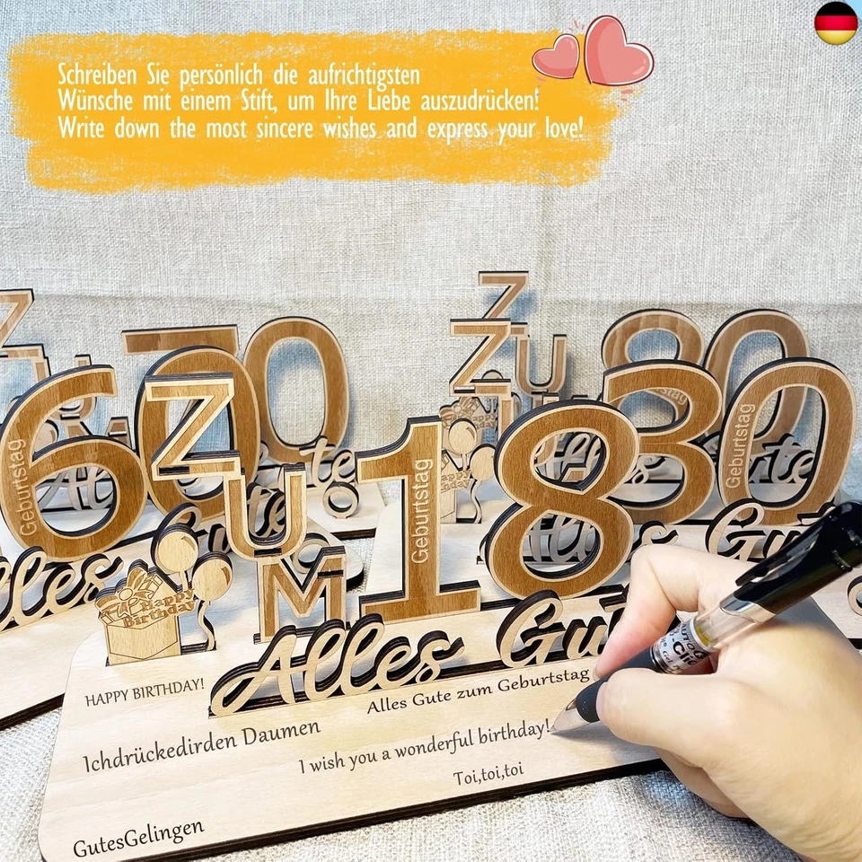 Sugeru Geldgeschenke Geburtstag Zum 60 | 25x13x12cm | Geburtstag Frauen Mann | - Bild 3 von 4