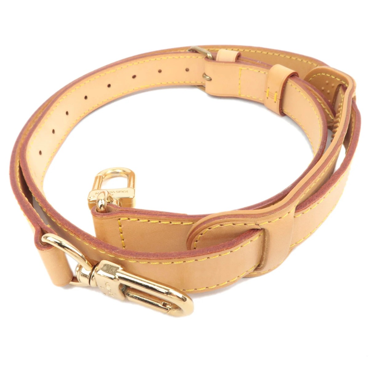 Louis Vuitton Leather Shoulder Strap For Keepall Bag Beige  display picture 3