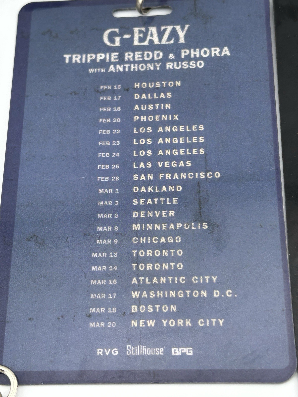 Lot of 5 VIP Laminates G-Eazy & Hoodie Allen Tour Passes 2015–2022 Signed Rap