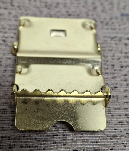 US Military Style Uniform Web Belt Buckle 1.25" Metal Sliding Gold Brass Color - Picture 4 of 8
