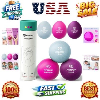 Stress Balls for Adults, 6-Pack Hand Therapy Balls, Soft, Medium, Hard Tri-De...