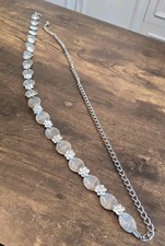 Chain Waist Belt Metallic With Rhinestones Womens Accomodates Waist 24 to 42 In