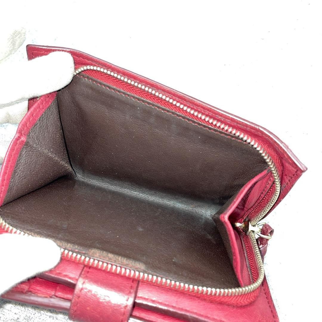 Bottega Veneta Red Leather Fold Wallet Intrecciato Unisex Authentic Japan thumbnail 10