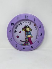 Rare 90s 00s Bang on the Door Groovy Chick Wall pendulum Clock Bedroom Decor