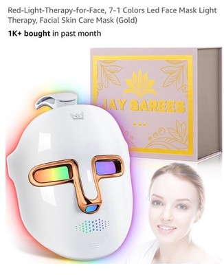 JAY SAREES Red-Light-Therapy-for-Face, 7-1 Colors Led Face Mask Light Therapy