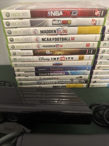 Xbox 360 Black Slim Console Bundle W/Games/2Controllers/Cables/new Ext. HD/ RD - Picture 6 of 20