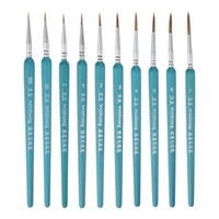 10Stk Detail Malpinsel Nylon Haare Miniatur Malerei Pinsel(000#-7#) Blau