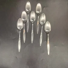 1881 Rogers Stainless Highland Rose Oneida LTD 7 PC Teaspoon Set